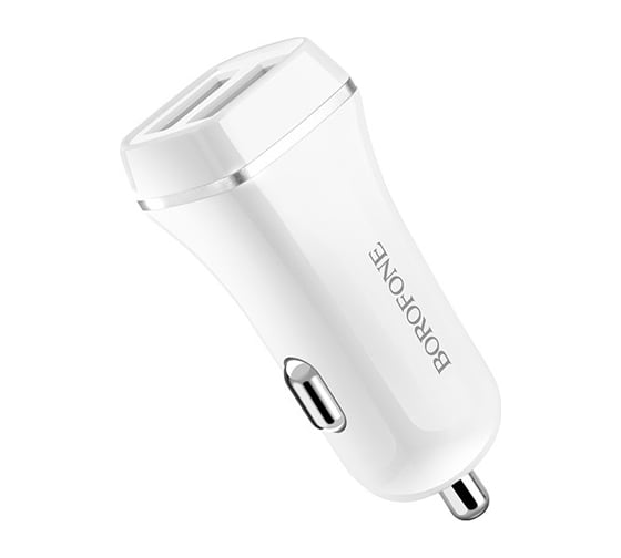 Автомобильная зарядка Borofone BZ2 от прикуривателя, два порта USB, 5V, 2.4A, белый 677120 1
