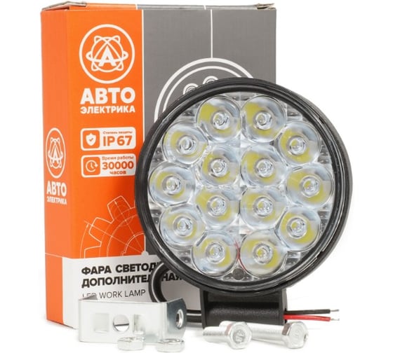 Фара дополнительная АВТОЭЛЕКТРИКА AE42R-14LED-HC-MINI круглая, направленный свет, 14 диодов, 42W, (84х19х110) 12/24V AE42R-14LED-HC-MINI 09.03045 1
