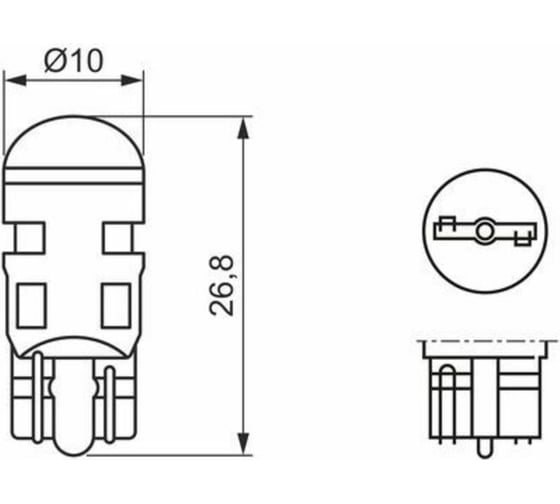 Светодиодная лампа BOSCH LED RETROFIT COOL 12V W5W 1W 6000K, 2 шт. блистер 1 987 301 505