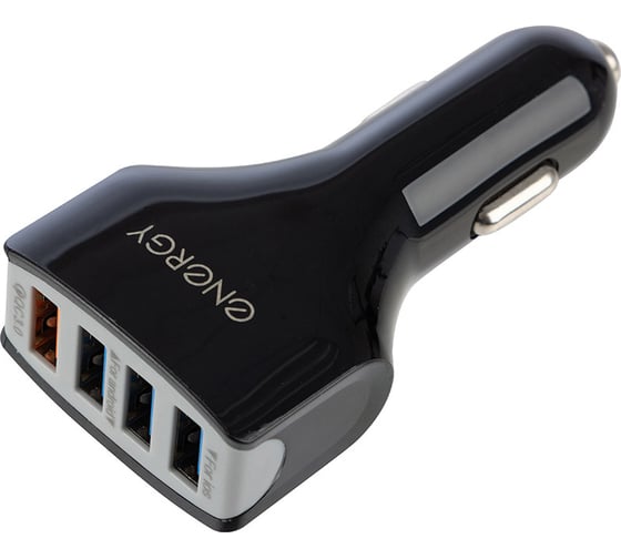Автомобильное зарядное устройство Energy ET-17A 4 USB Q30, чёрный 100284