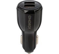 Автомобильное зарядное устройство Energy ET-16A 2 USB Q30, чёрный 100283