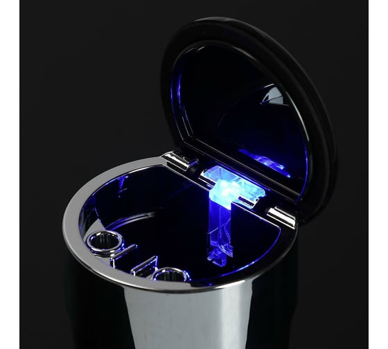 Пепельница для авто в подстаканник TORSO с подсветкой, черный 5182356