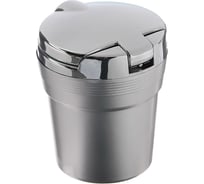 Пепельница для авто с крышкой TORSO подсветка, 7.5x9 см, серебро 4276647