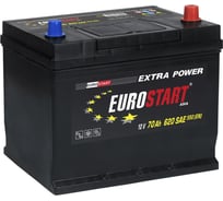 Аккумуляторная батарея EUROSTART Extra Power Asia, 70 А·ч, R+, нижний борт EUA700