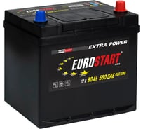 Аккумуляторная батарея EUROSTART Extra Power Asia, 60 А·ч, R+, нижний борт EUA600