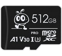 Карта памяти Micro SDXC 512GB Pro Class 10/U3, R/W 90/70 MB/s, с адаптером SD Smartbuy SB512GBSDCL10U3-01