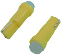 Автолампа светодиодная LONGTEK W1,2W(T5) 12V W2x4,6d Yellow  (ЖЕЛТЫЙ,LED/1), комплект 10 шт T5-0001Y