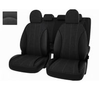 Чехлы PSV Kia Sorento II 2009-2020 г. - черная экокожа + т.серая алькантара Оригинал 126726