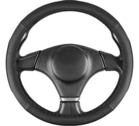 Оплетка SKYWAY натуральная кожа M (37-39 см) Design Real-12 Черная S01108041