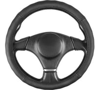 Оплетка натуральная кожа с перфорацией SKYWAY L (39-41 см) Base Real-4 Черная S01108036