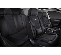 Накидки 5D PSV Integra Alcantara (Черный/Отстрочка Черная), комплект на весь салон, алькантара 138692