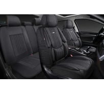 Накидки 5D PSV Legion Len (Черный/Отстрочка Черная), комплект на весь салон, лен 138668