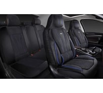 Накидки 5D PSV Vektor Alcantara Sport (Черный/Отстрочка Синяя), комплект на весь салон, алькантара 138685