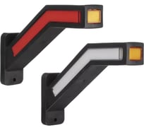 Фонарь габаритный светодиодный AIRLINE (огонь контурный) PLUS , 12/24В, прямоугольный, красный + белый + оранжевый, повторитель указателя поворота, комплект 2 шт. ASML011