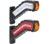 Фонарь габаритный светодиодный AIRLINE (огонь контурный) PRO, 12/24В, прямоугольный, красный + белый + оранжевый, повторитель указателя поворота, комплект 2 шт. ASML012