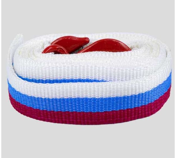 Трос буксировочный Pobedit 5 тонн, 2 крюка, 5 м, в пакете motor 8007024