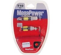 Автолампа T10W W2,1x9,5d WHITE, блистер с тестером, 2 шт., 12V Megapower M-10113W-2блт 998593