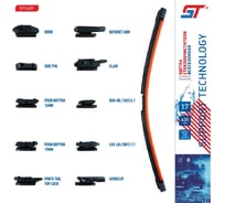 Щётка стеклоочистителя бескаркасная, длина 430 мм (17 дюймов), 10 адаптеров СТ 685956a