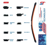 Щётка стеклоочистителя бескаркасная, длина 600 мм (24 дюйма), 10 адаптеров СТ 685967a