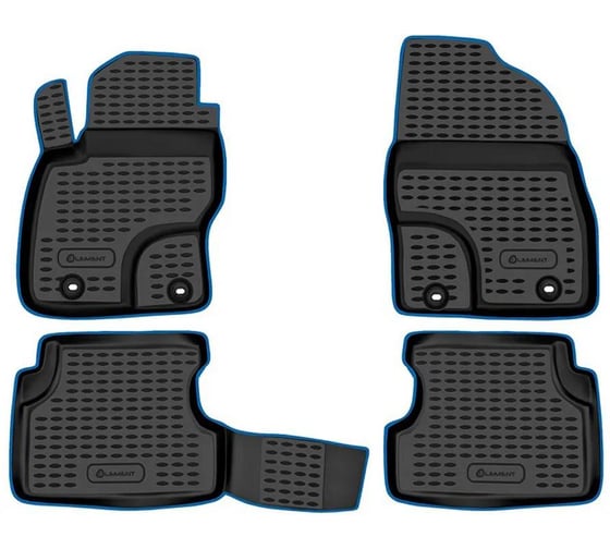 Коврики Element в салон FORD Focus II 2004-2011, 4 шт. (синий кант, полиуретан) / Форд Фокус KANT.NLC.16.03.210.bl