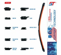 Щётка стеклоочистителя бескаркасная ST 16/400 мм 10 адаптеров 685954a
