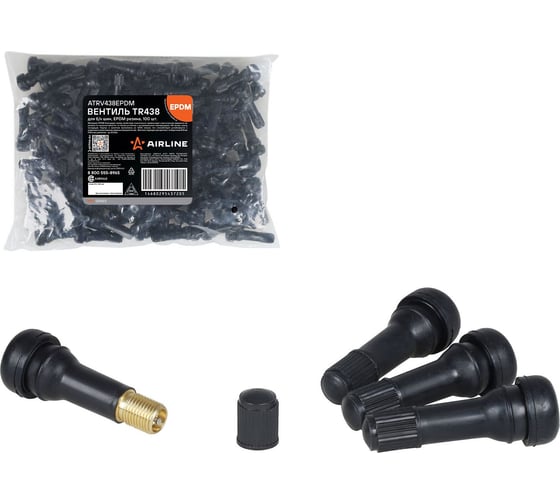 Вентиль для б/к шин AIRLINE TR438 PRO, EPDM резина (100 шт.) ATRV438EPDM