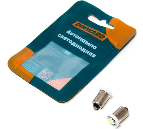 Лампа светодиод DINWARD 12-4 (габарит) белая 5SMD (5050) BA9s, 2 шт 746291v