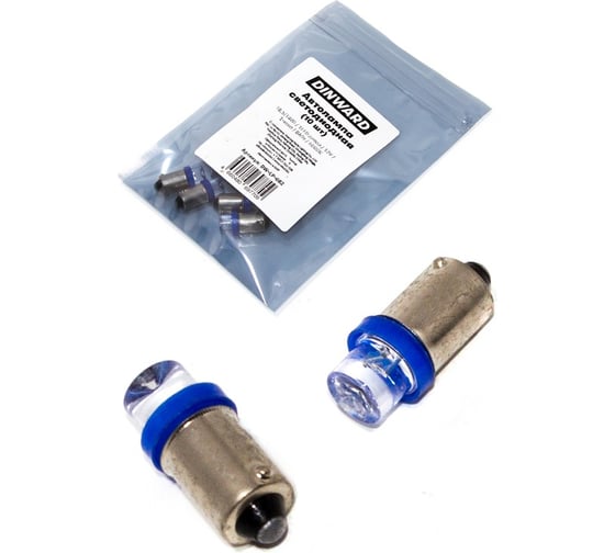 Лампа светодиод DINWARD 12-4 (габарит) синий конус, 10 шт, BA9s 746297v
