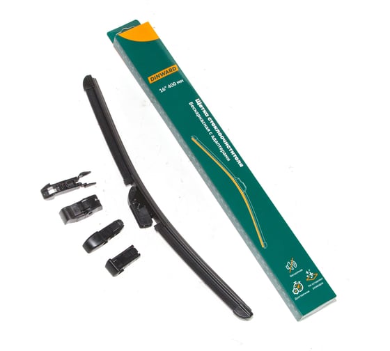 Щетка стеклоочистителя бескаркасная DINWARD 16/400 мм 5 адаптеров 746598v