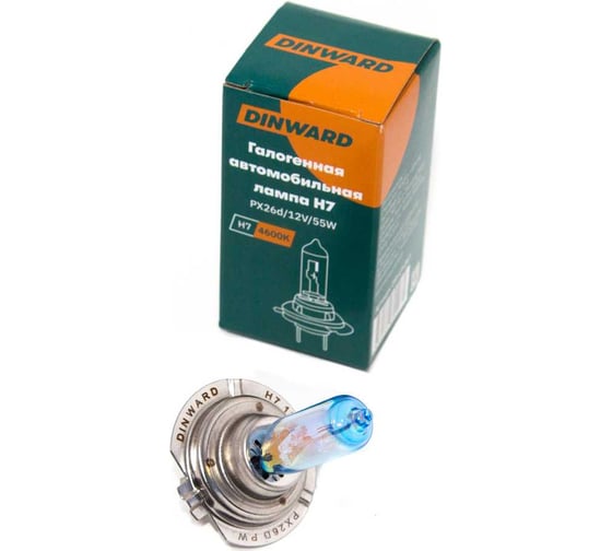 Лампа DINWARD H7 12 V 55 (PX26d) Platinum White голубая 746234v