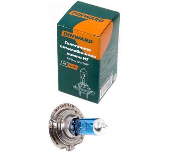 Лампа DINWARD H7 12 V 55 (PX26d) Super White голубая 746236v