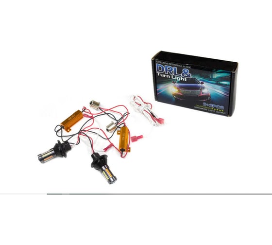 Лампа DINWARD светодиод 12-21 ДХО в поворотник (2 в1) 66SMD со смещ. NOVA-PRO/ BAU15s (к-т=2шт) 746282v