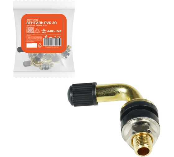 Вентиль для б/к шин AIRLINE PVR 30, латунь (10 шт.) ATRVPVR30