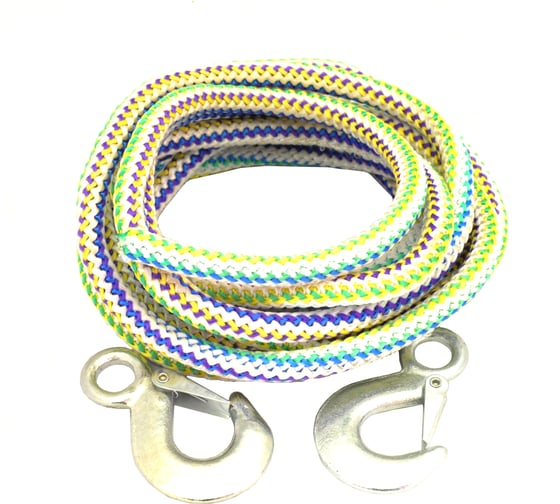 Трос буксировочный Автостоп 4500кг длина 4.8м альпийский шнур с крюками в пакете AB-4.5ШЧ 134230