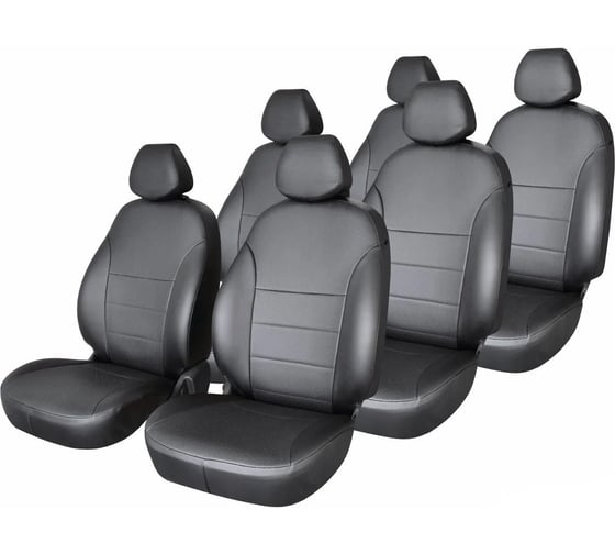 Чехлы на сиденья Honda Freed (GB3, GB4) 2008–2011 DEFLY 6 мест капитанские кресла экокожа черная Hon18-7-2K