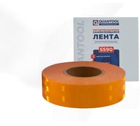 Световозвращающая самоклеящаяся лента для контурной маркировки QUANTOOL 5590 50мм х 50м цвет желтый QRP-5590-YE