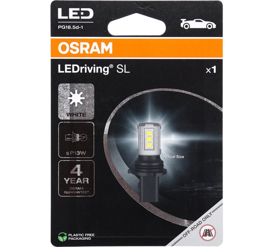 Автолампа Osram P13W PG18.5D-1 LED 6000K 12V блистер 828DWP-1BL 894381