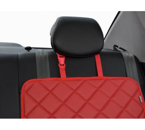 Коврик под детское автокресло A&P красный с красной прострочкой КАКР789