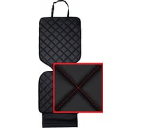 Коврик под детское автокресло A&P черный с красной прострочкой КАКР019