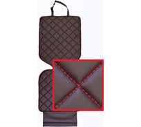 Коврик под детское автокресло A&P коричневый с красной прострочкой КАКР349