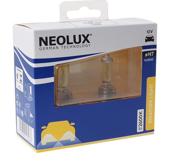 Автолампа H7 55 PX26d WEATHER LIGHT 2600K бокс 2 шт 12V NEOLUX N499W-2SCB 807139