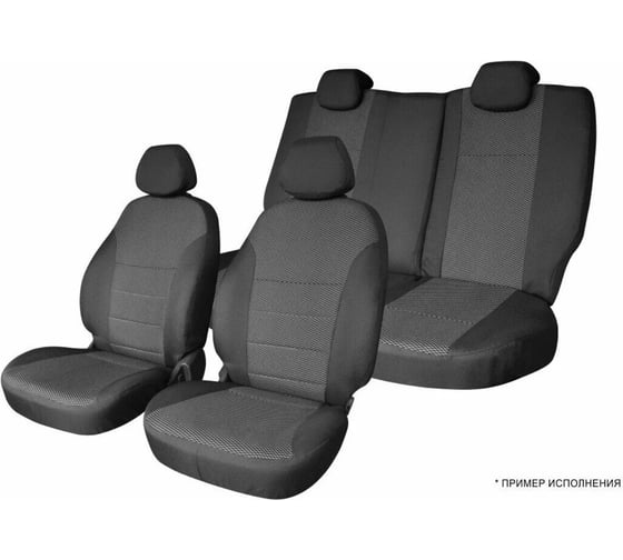 Чехлы на сиденья Defly Nissan Note (E11), 2005-2007, правый руль, спинка 2 ряда цельная, экокожа черная Nis11-2K