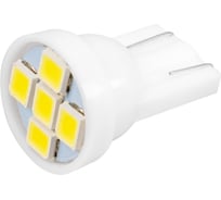Автолампа диод SKYWAY W5W (T10, 194) W2.1x9.5d 12V 5SMD 1-конт 0,2W 500Лм 6000К Белая, пакет с подвесом комп.10шт S08201123/K