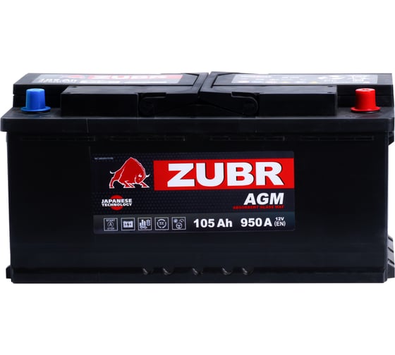 Аккумуляторная батарея ZUBR AGM (105 A/h), R+, Китай AGM VRL6 105(ZUBR)