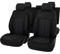Чехлы PSV Chevrolet Cruze I 2009-2015 г. - 5 подголовников, черный/отстрочка черная (Loto) Статус 140225