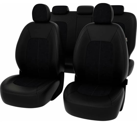 Чехлы PSV Kia Ceed II 2012-2018 г. - черный/отстрочка белая (Loto) Статус 140215