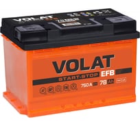 Аккумуляторная батарея VOLAT EFB 78Ah R+, Беларусь VPE780F