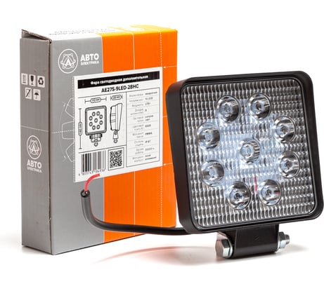 Фара рабочего света Автоэлектрика LED квадратная, направленный (дальний) свет 09.1927