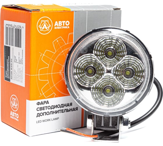 Фара рабочего света Автоэлектрика LED круглая, 4 светодиода, рассеянный (ближний) свет 09.1935