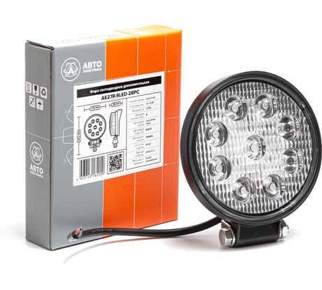 Фара рабочего света Автоэлектрика LED круглая, рассеянный (ближний) свет 09.1926